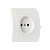 Розетка Smartbuy 1-местная без заземления 10А белая, керамика "Марс"