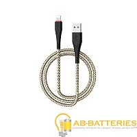 Кабель Borofone BX25 USB (m)-Lightning (m) 1м 2.4A нейлон черный (1/360)