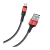 Кабель HOCO X26 USB (m)-microUSB (m) 1.0м 2.0A нейлон черный красный (1/30/300)