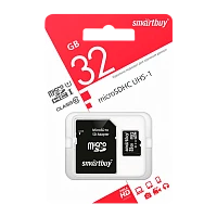 Карта памяти microSD Smartbuy 32GB Class10 UHS-I (U1) 10 МБ/сек с адаптером