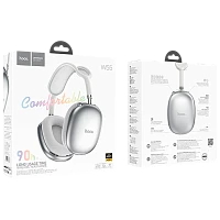 Наушники полноразмерные HOCO W55 Plus bluetooth 5.4 с микр. серебряный (1/40)