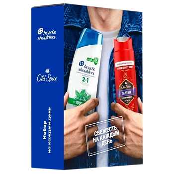 Набор Old Spice Captain мужской (гель-душ 250мл+шампунь 2в1 Хед 200мл)