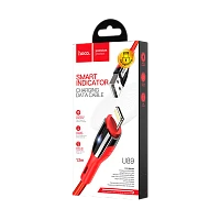 Кабель HOCO U89 USB (m)-Lightning (m) 1.2м 2.4A ткань красный (1/22/220)