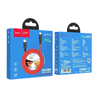 Кабель HOCO X21 Plus Lightning (m)-Type-C (m) 1м 3.0A 20W силикон черный красный (1/28/168)