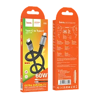 Кабель HOCO X85 Type-C (m)-Type-C (m) 1м 60W TPE черный (1/35/350)