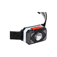 Фонарь налобный Космос 511Lit 2WLED+2WSMDLED+цвет.подсветка от аккум IP54 7 реж черный (1/30/240)