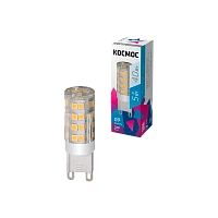 Лампа светодиодная Космос G9 5W 4500К 220V капсула прозрачная (1/100/1000)