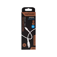 Кабель GoPower GP21TL Type-C (m)-Lightning (m) 1м 3.0A 27W силикон белый (1/200/800)