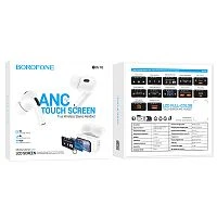 Наушники внутриканальные Borofone BW76 bluetooth 5.4 с микр. сенсорный экран белый (1/17/102) 