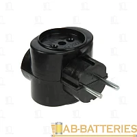 Разветвитель Без бренда "Обычный" 3р.Б/З 6A черный