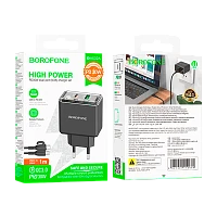 Сетевое З/У Borofone BAS32A 1USB+1Type-C 3.0A 30W PD,QC с кабелем Type-C/Type-C черный