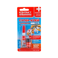 Супер-клей Контакт 3г универсальный +акселератор БОКС10 шоу-бокс (10/200) 