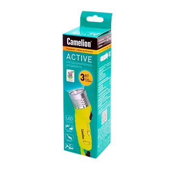 Фонарь подводный Camelion LED51534 3W от батареек 4хАА IP68 желтый (1/20/40)