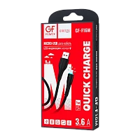 Кабель GFPower F16M USB (m)-microUSB (m) 1м 3.6A ПВХ индикация черный (1/120/480)