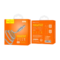 Кабель HOCO U40A USB (m)-microUSB (m) 1м 2.0A нейлон магнит серый (1/28/168)