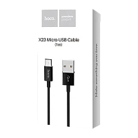Кабель HOCO X23 USB (m)-microUSB (m) 1м 2.1A TPE черный (1/46/276)