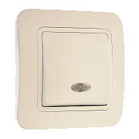 Выключатель Makel Light Lillium 1-клав.10A пластик кремовый 70221 (1/12)