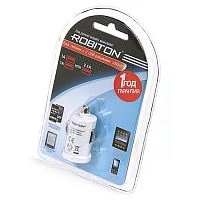 Зарядное устройство ROBITON TwinUSB1000/Auto 2100мА с 2 USB входом (12-24V) BL1 (1/20/40)