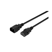 Кабель питания GoPower C14 (m)-C13 (f) 1.8м ПВХ 0.75мм удлинитель черный (1/100)