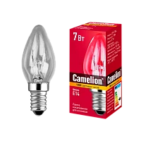 Лампа накаливания Camelion E14 7W 220-240V свеча для ночников прозрачная (1/10/1000)