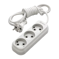 Удлинитель Makel 3р.Б/З 2.0м белый MGP122 (1/12)