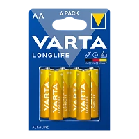 Батарейка Varta LONGLIFE LR6 AA BL6 Alkaline 1.5V (4106) (6/60/300)