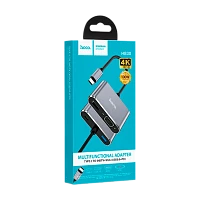 USB-Хаб HOCO HB30 1USB/Type-C/HDMI/VGA Type-C (m) USB3.0 серый (1/18/180)