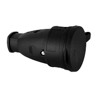 Розетка переносная Volsten Sb1-MZ Black 1гн. 16A С/З со шторкой каучук черный (1/10/100)