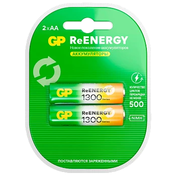 Аккумулятор бытовой GP HR6 AA BL2 NI-MH 1300mAh в пластиковой упаковке клемшел (2/20/200)