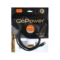 Кабель GoPower HDMI (m)-HDMI (m) 1.5м ПВХ ver.1.4 черный Premium Zip-Lock c подвесом (1/100)