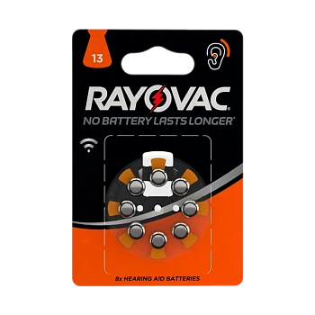 Батарейка Rayovac ACOUSTIC ZA13 BL8 Zinc Air 1.45V 0%Hg (8/80/800)