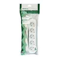 Удлинитель Defender E530 5р.С/З 10A 3.0м белый (1/30)