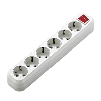 Колодка Makel 6р.С/З с выкл. белый MGP231 (1/12)