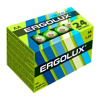 Батарейка Ergolux LR6 AA BOX24 Alkaline 1.5V (24/240/480)