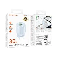 Сетевое З/У Borofone BA94A 1USB+1Type-C 3.0A 30W PD,QC синий (1/30/120)