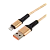 *Кабель GoPower GP02L USB (m)-Lightning (m) 1.0м 2.4A нейлон золотой (1/200/800) 