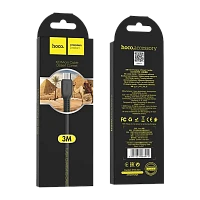 Кабель HOCO X20 USB (m)-microUSB (m) 3м 2.0A ПВХ черный (1/30/300)