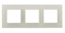 Рамка ЭРА Elegance 14-5103-02 3-местная горизонтальная стекло слоновая кость (1/5/25)