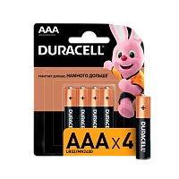 Батарейка Duracell Plus LR03 AAA BL4 Alkaline 1.5V (4/40)