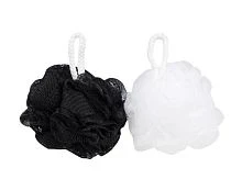 Мочалка массажная Рыжий кот BW нейлон 2шт. белый черный (1/20/120)
