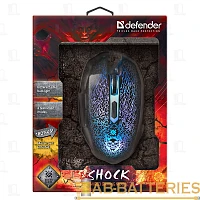 Мышь проводная Defender GM-110L Shock игровая USB черный (1/40)