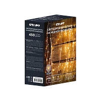 Гирлянда Старт НГ 450LED 3х3м занавес медь 8 режимов теплый белый (1/10/50)