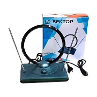 ТВ-Антенна комнатная Вектор AR-041 активная с питанием с усилителем DVB-T/T2 (1/20)