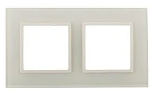 Рамка ЭРА Elegance 14-5102-02 2-местная горизонтальная стекло слоновая кость (1/5/50)