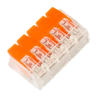 Компактная соединительная клемма 5-ти проводная с рычажками (цена за 1 шт.) (100/4000)