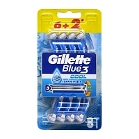 Бритва одноразовая Gillette "BLUE3 Cool" 3 лезвия ENG 6+2шт. (1/3/12)