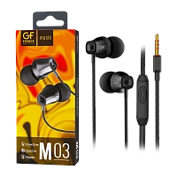 Наушники внутриканальные GFPower M03 с микр. черный (1/200) 