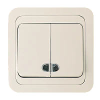 Выключатель Makel Light Mimoza 2-клав.10A пластик кремовый 25023 (1/12)