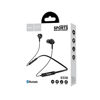 Наушники внутриканальные HOCO ES18 bluetooth 4.2 с микр. спорт. черный (1/74) 