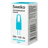Лампа светодиодная Sweko JC G4 3W 4000К 230V COB (1/10/100)